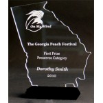 Logo Imprinted Great State of Georgia Award on a Black Base - Acrylic (9 13/16"x7 3/4")