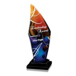 Slumped ArtGlass Pillar - Trilogy with Logo