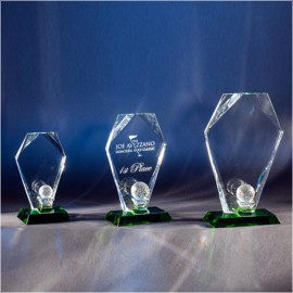 Custom Etched 7 1/2" Maribel Golf Crystal Golf Award