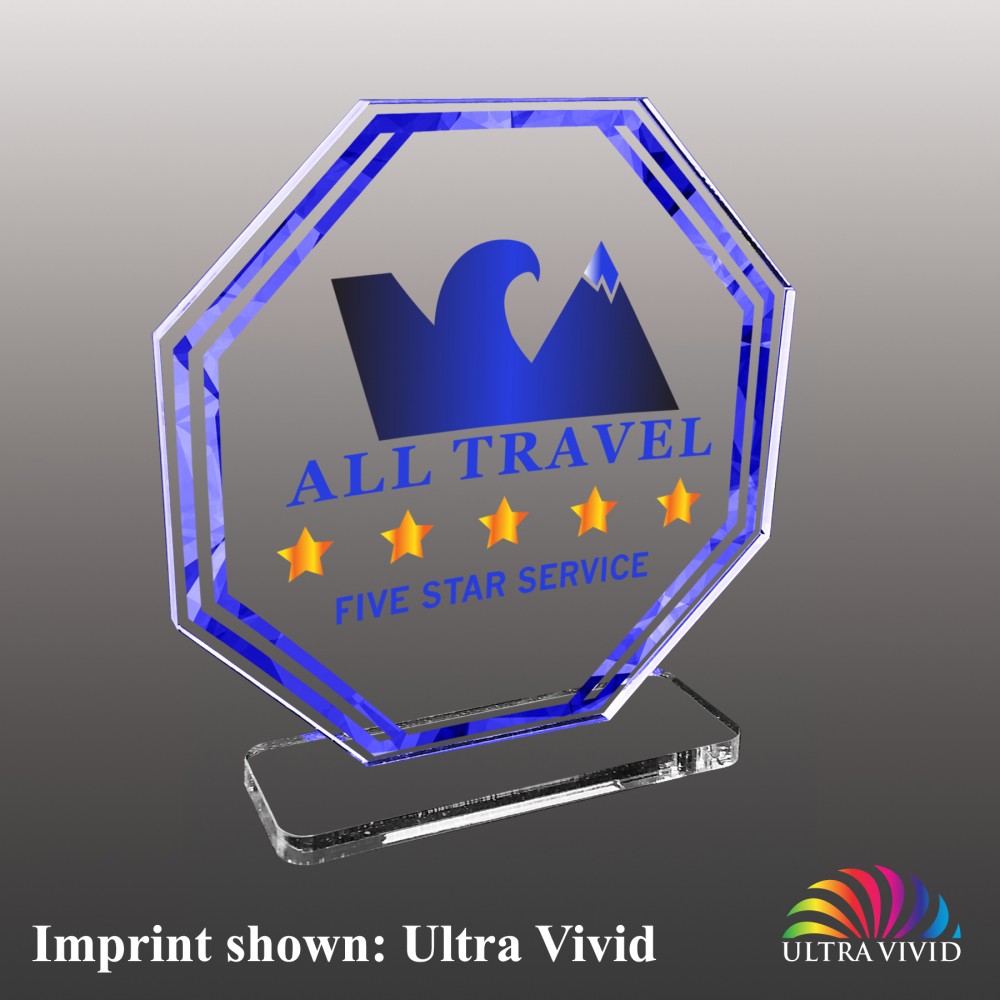 Medium Octagon Shaped Ultra Vivid Acrylic Award with Logo Medium Octagon Shaped Ultra Vivid Acrylic Award with Logo