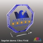 Medium Octagon Shaped Ultra Vivid Acrylic Award with Logo