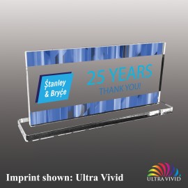 Medium Horizontal Rectangle Shaped Ultra Vivid Acrylic Award with Logo