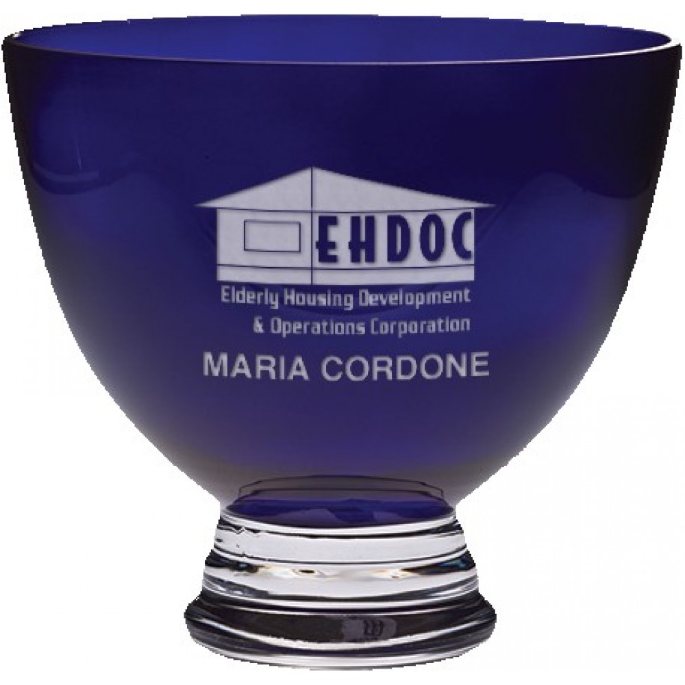 8"D Westgate Cobaltino Blue Vase with Logo