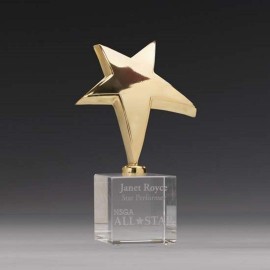 Rising Star on Optical Base - Gold 7" with Logo  Rising Star on Optical Base - Gold 7" with Logo