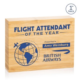 Auckland Award - Bamboo/One Color 6"x8" with Logo