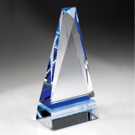 Blue Crystal Obelisk of Success Award with Logo