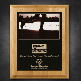 Promotional Alder Wood Plaque 8" x 10" with Sublimated Plate  Promotional Alder Wood Plaque 8" x 10" with Sublimated Plate