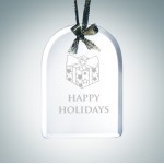 Logo Imprinted Beveled Arch Jade Glass Ornament Award