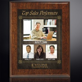 Custom Aberdeen Walnut Plaque 10-1/2" x 13" with Sublimated Plate
