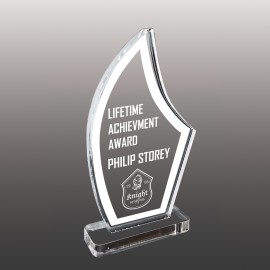 Medium Blade Shaped Etched Acrylic Award with Logo