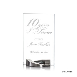 Mobius Award - Starfire/Satin Pewter 5"x8" with Logo