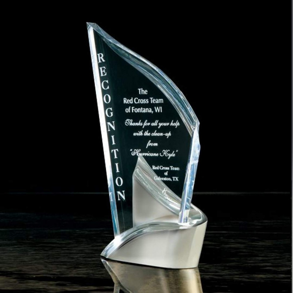 Pirouette Award - Acrylic/Satin Nickel 12" with Logo