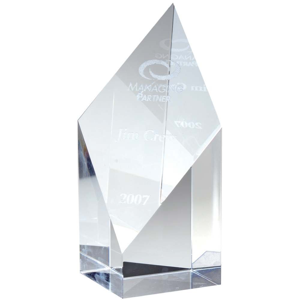 Customized Vertex Glass Award - 4 "