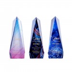 Personalized Creative Triangle Shape Custom Design Crystal Trophy