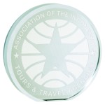 Personalized 4" Crystal Halo Self-Standing Desktop Award Jade