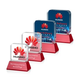 Personalized Flamborough VividPrint Award on Base - Red