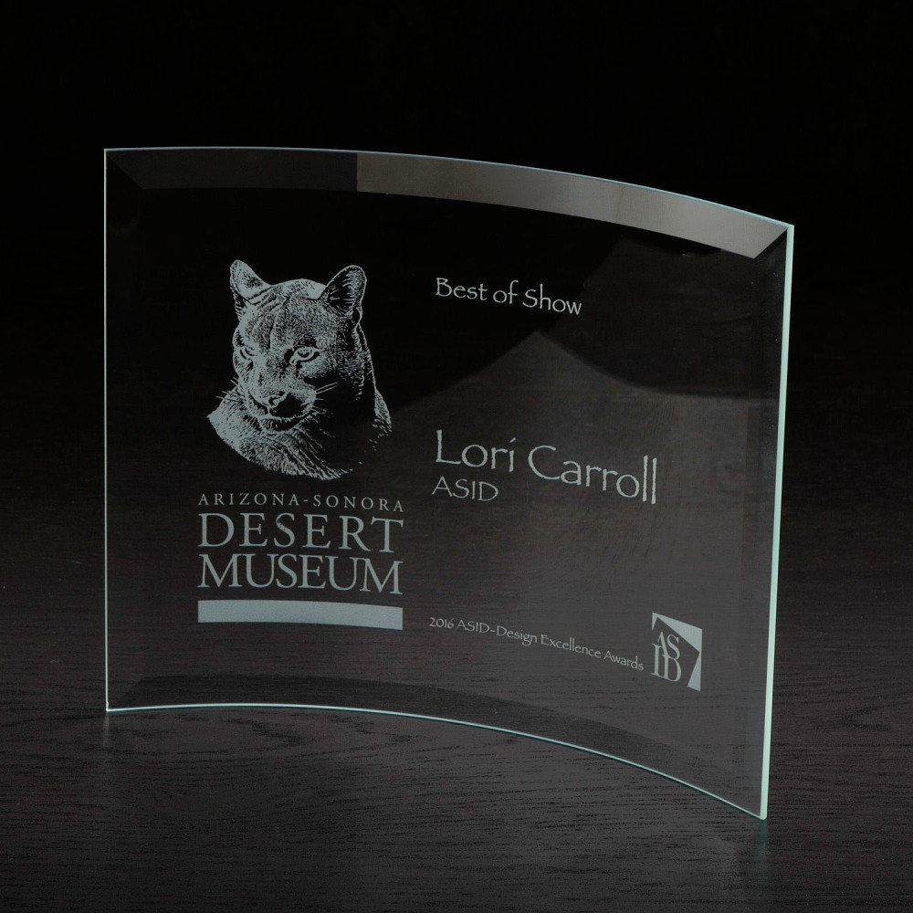 Icon Large Glass Award with Logo Icon Large Glass Award with Logo