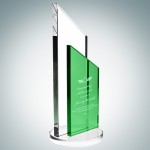Custom Etched Green Success Award (Small)