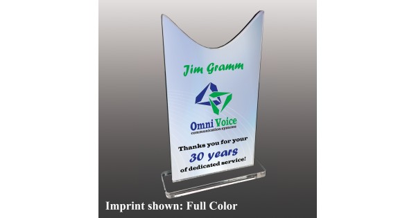 Logo Branded Medium Ribbon Tail Shaped Full Color Acrylic Award ...