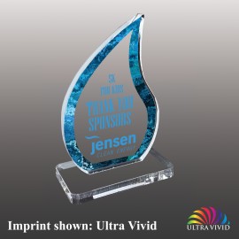 Medium Teardrop Shaped Ultra Vivid Acrylic Award with Logo