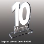 Logo Branded Large 10 Shaped Etched Acrylic Award