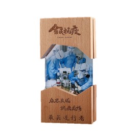 Personalized Creative Crystal Trophy With Wooden Base  Personalized Creative Crystal Trophy With Wooden Base