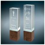 Custom Sierra Glass Rectangle on Walnut Base Awards