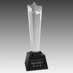 10" Crystal Rising Star with Black Base with Logo