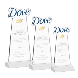 Custom EdgeCraft Tapered Award on Mitered - White (via Air)