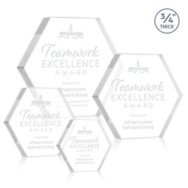 Gilford Hexagon Award - Clear with Logo
