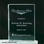 Large Square Crystal Block Logo Imprinted