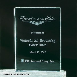 Large Square Crystal Block Logo Imprinted