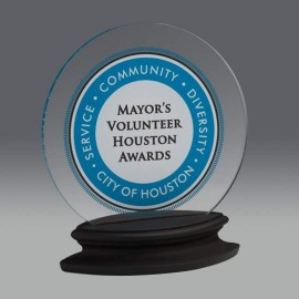 Logo Branded Tribute Award - Acrylic/Black 5" Diam  Logo Branded Tribute Award - Acrylic/Black 5" Diam