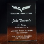 Small Vertical Crystal Wedge Award Logo Imprinted