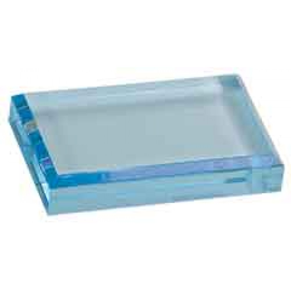 Laser-etched 4" x 2 1/2" Blue Acrylic Paperweight Laser-etched 4" x 2 1/2" Blue Acrylic Paperweight