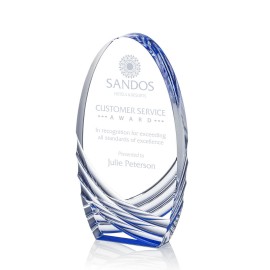 Westbury Award - Acrylic/Blue 8" with Logo  Westbury Award - Acrylic/Blue 8" with Logo