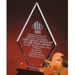 10" Clear Diamond Award on Black Marble Base with Logo