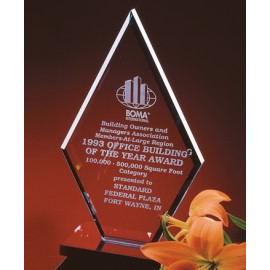 10" Clear Diamond Award on Black Marble Base with Logo