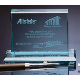 Promotional 5" Jade Crystal Desktop Award  Promotional 5" Jade Crystal Desktop Award