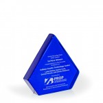 Custom Hope Brilliant Cobalt Diamond Recycled Glass Award, 7"