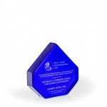 Shawfair Cobalt Pinnacle Recycled Glass Award, 6" with Logo