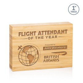 Logo Branded Auckland Award - Bamboo 5"x7"