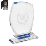 Customized Blue Accent Crystal Glass Awards