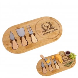 Executive Bamboo Charcuterie Set With Hidden Tool Drawer with Logo