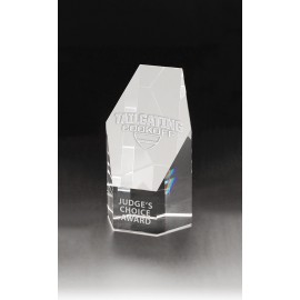 Logo Branded Small Hexagon Tower Optical Crystal Award