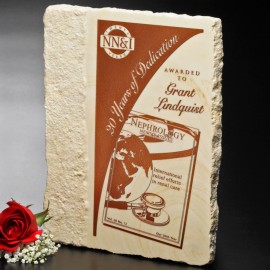 Accent Limestone Plaque 8" x 10" with Logo