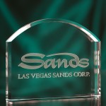 Logo Imprinted Medium Arc Crystal Award