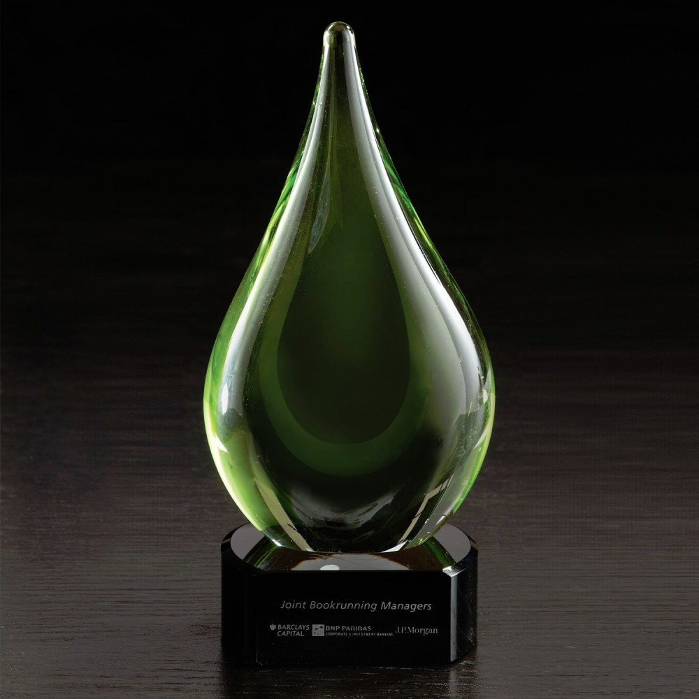 Fusion Art Glass Award w/ Black Base with Logo Fusion Art Glass Award w/ Black Base with Logo
