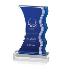 Nolan Award - Acrylic/Blue 8" with Logo  Nolan Award - Acrylic/Blue 8" with Logo