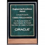 Acrylic Award with an Emerald Marble Center 7 5/8 inch Laser-etched